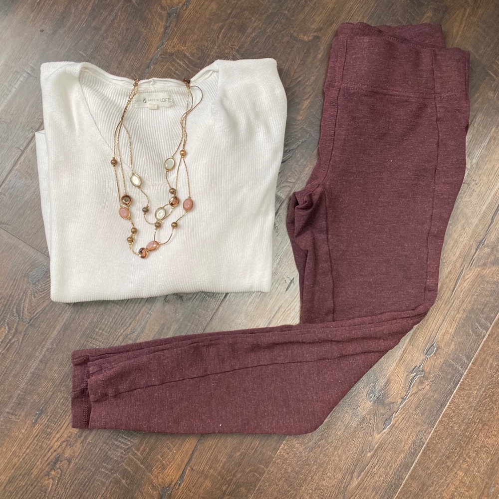 Loft Heathered Seamed Ponte Leggings